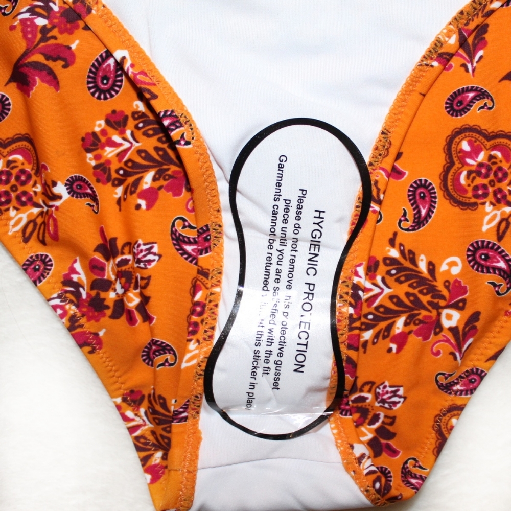 NWT High Waisted Orange and Blue Cupshe Bikini - Picture 5 of 6